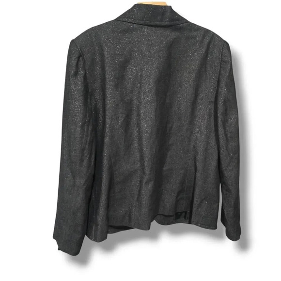 Requirements Women’s Plus Size 16 Vintage Dark Gray Lurex Career Blazer - Picture 5 of 10